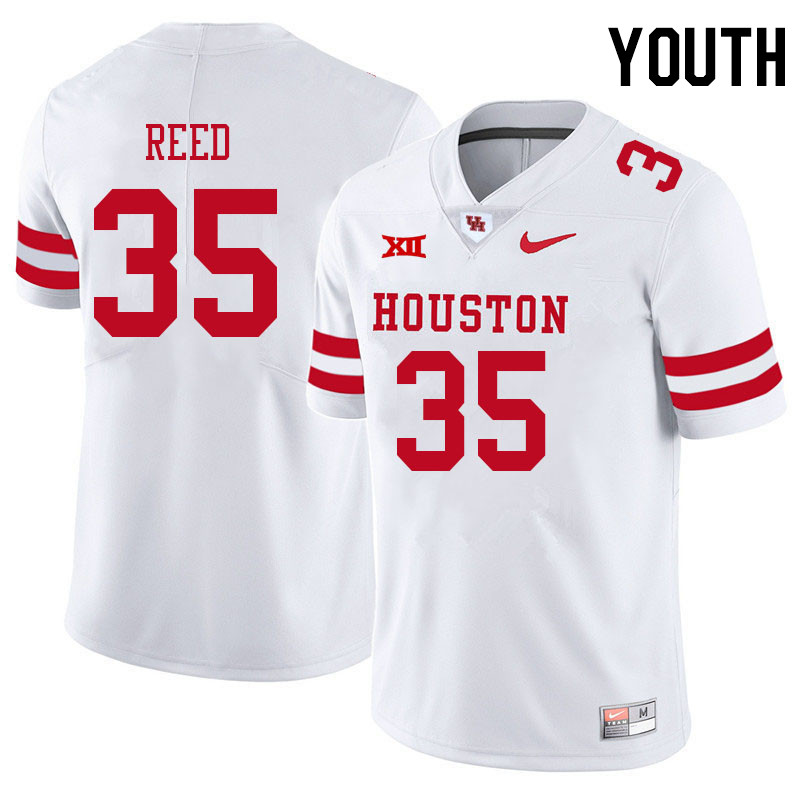 Youth #35 Maurice Reed Houston Cougars College Big 12 Conference Football Jerseys Sale-White - Click Image to Close